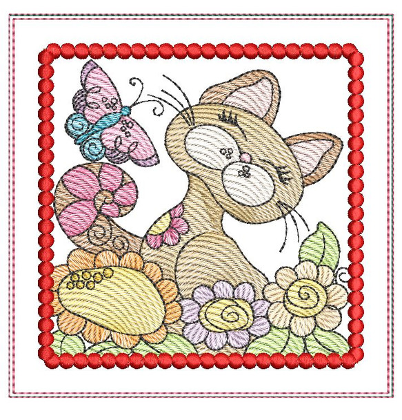 Cat 2 Mug Rug - Embroidery Designs & Patterns