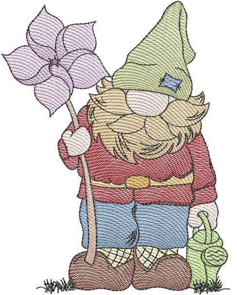 Pinwheel Gnome - Embroidery Designs & Patterns