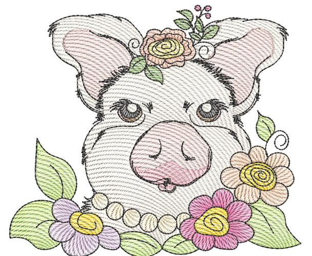 Glam Piggy - Embroidery Designs & Patterns