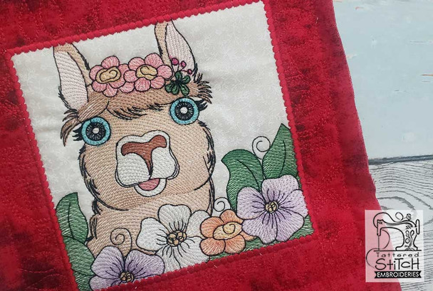 Farm Animals - Llama Quilt Block #6 - Embroidery Designs