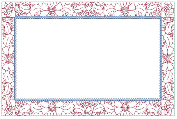 Holly Border Rectangle Quilt Block - Embroidery Designs