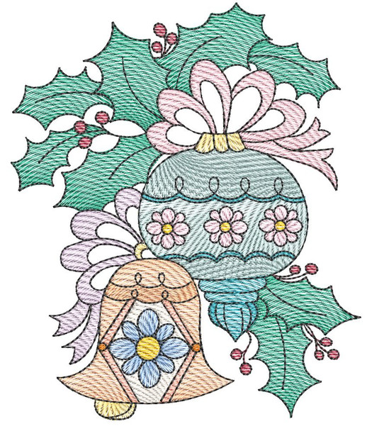 Ornament Duo (No Quilt Block Background) -Embroidery Designs
