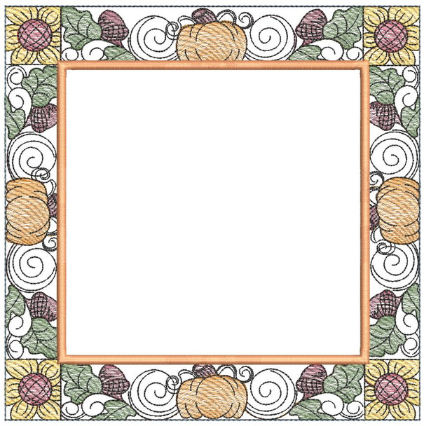 Fall Background Quilt Block - Embroidery Designs & Patterns