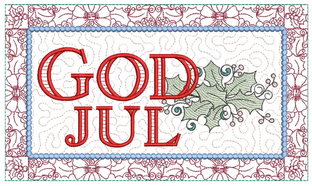 God Jul Block - Embroidery Designs & Patterns