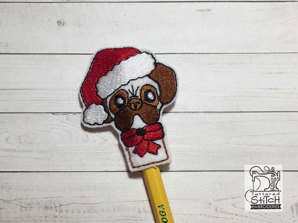 Christmas Pug Finger Puppet - Embroidery Designs & Patterns