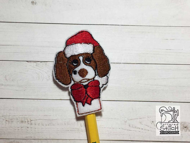 Christmas Springer Finger Puppet - Fits a  4x4"  Hoop - Machine Embroidery Designs