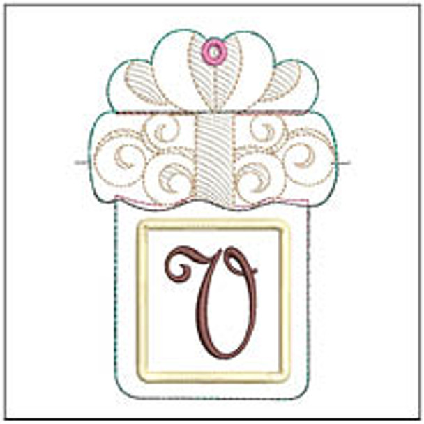 Present Gift Card Holder ABCs - V - Fits a 5x7" Hoop - Machine Embroidery Designs