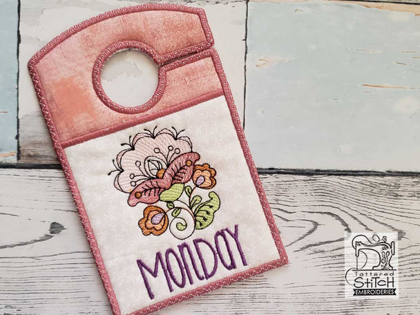 Jacobean Monday Closet Organizer- Machine Embroidery Designs