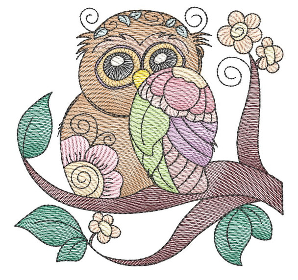 Whimsical Owl 2 - Embroidery Designs & Patterns