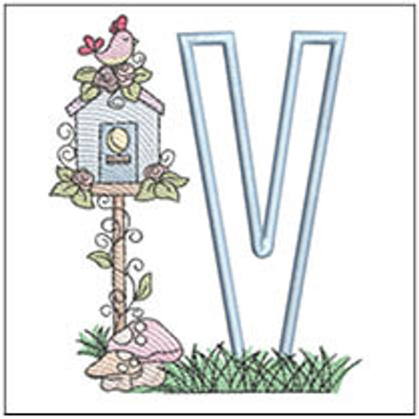 Birdhouse Applique ABCs - V - Machine Embroidery Designs