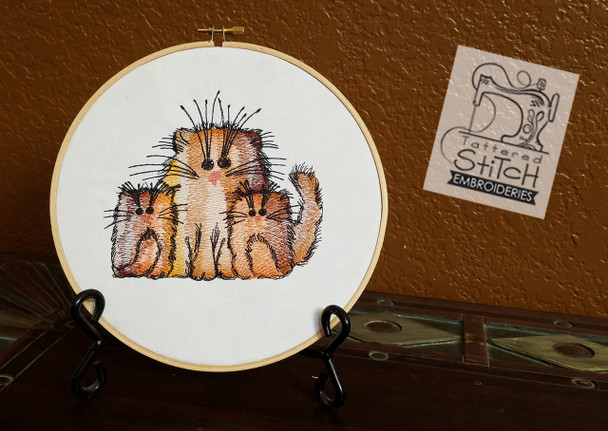 Three Sassy Fat Cats - Embroidery Designs