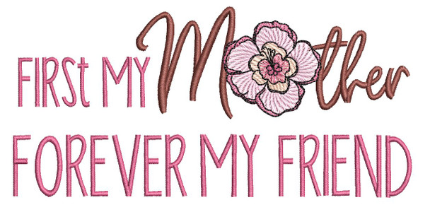 First My Mother with Hibiscus -  Fits a  5x7" & 6x10" Hoop - Machine Embroidery Designs