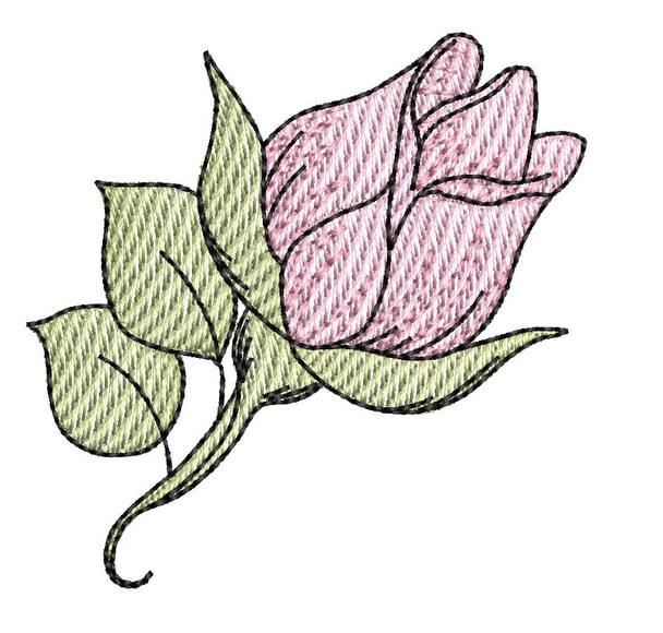 Rosebud -  Fits a 4x4" Hoop - Machine Embroidery Designs