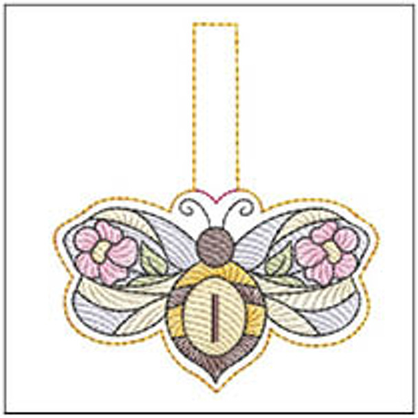 Bee Charm ABCs - I - Fits a 4x4" Hoop - Machine Embroidery Designs