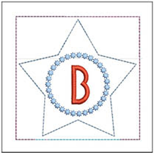 Patriotic Sachet ABCs - B -  Fits a 4x4" Hoop - Machine Embroidery Designs