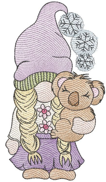 Gnome with Koala - Embroidery Designs & Patterns