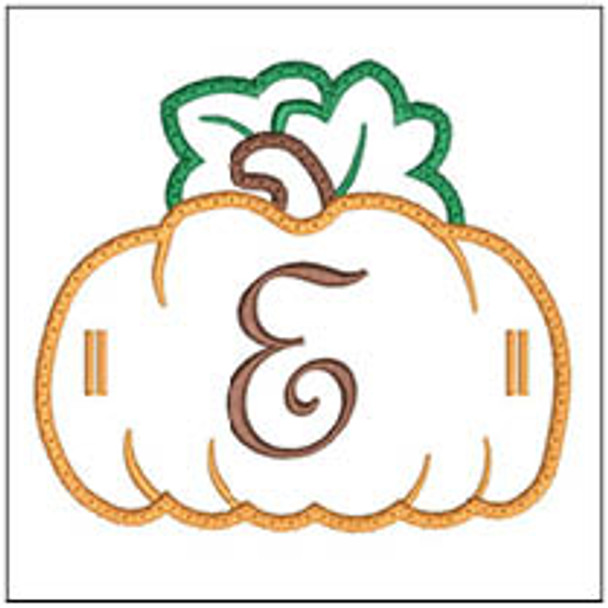 Pumpkin Banner ABCs - E -  Fits a 5x7" Hoop - Machine Embroidery Designs