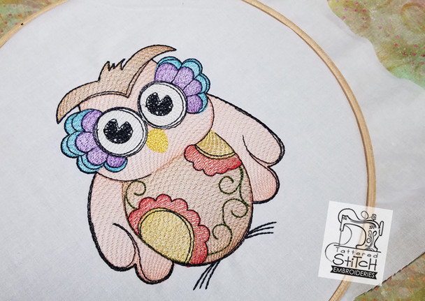 Adorable Wise Floral Owl - Embroidery Designs