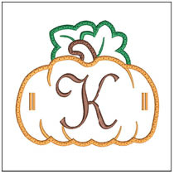 Pumpkin Banner ABCs - K -  Fits a 5x7" Hoop - Machine Embroidery Designs