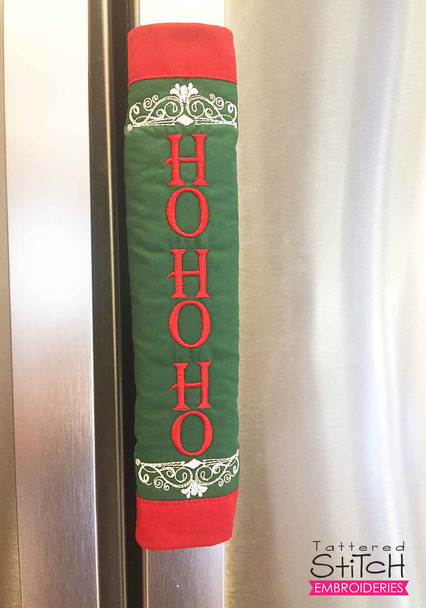 Ho Ho Ho Fridge Door Handle Wrap - Embroidery Designs