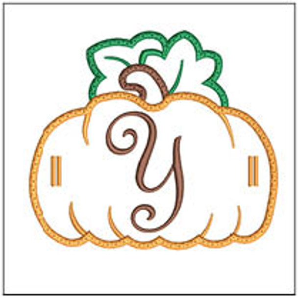 Pumpkin Banner ABCs - Y -  Fits a 5x7" Hoop - Machine Embroidery Designs