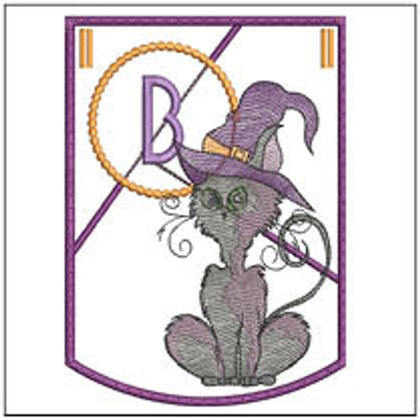 Halloween Cat ABCs Bunting - B - Embroidery Designs