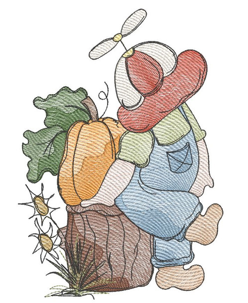 Sunbonnet Sam 3-  Fits a 4x4" 5x7" & 6x10" Hoop - Machine Embroidery Designs