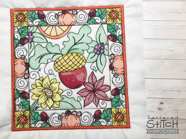 Acorn Quilt Block - Embroidery Designs & Patterns