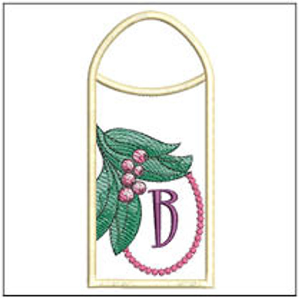 Holly Branch Gift Card ABCs Holder - B - Embroidery Designs