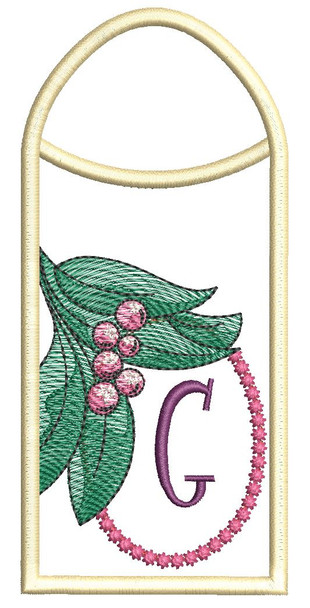 Holly Branch Gift Card ABCs Holder - G - Embroidery Designs