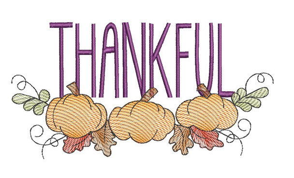 Thankful Swag - Fits a 4x4" & 5x7 Hoop - Machine Embroidery Designs