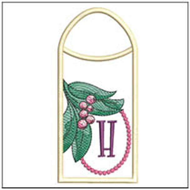 Holly Branch Gift Card ABCs Holder - H - Embroidery Designs