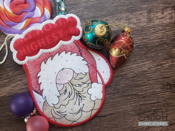 Santa Gnome Mitten - Embroidery Designs & Patterns