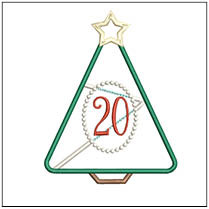 Christmas Tree Advent - 20 - Fits a 5x7" Hoop- Machine Embroidery