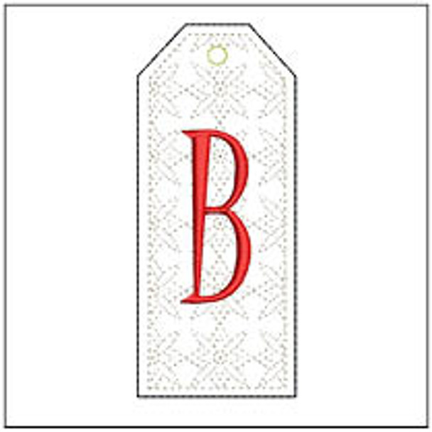 Gift Tag ABCs - B - Fits a 5x7" Hoop- Machine Embroidery