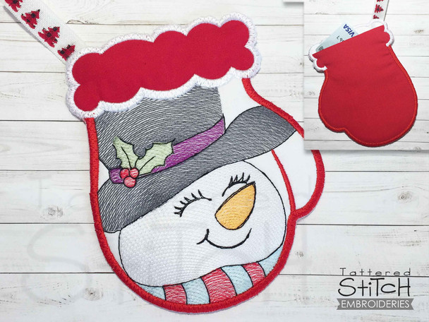 Snowman Mitten - Embroidery Designs & Patterns