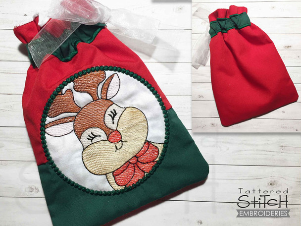 Reindeer Gift Bag - Embroidery Designs & Patterns