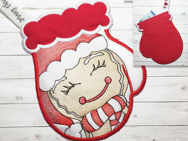 Gingerbread Man Mitten - Embroidery Designs & Patterns