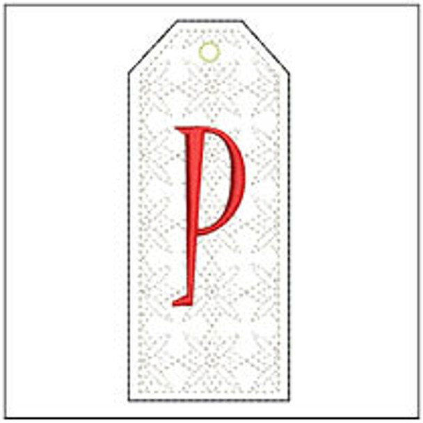 Gift Tag ABCs - P - Fits a 5x7" Hoop- Machine Embroidery