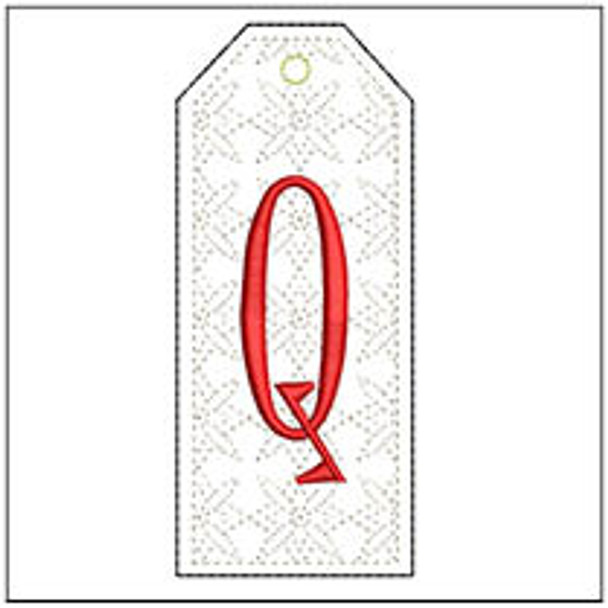 Gift Tag ABCs - Q - Fits a 5x7" Hoop- Machine Embroidery