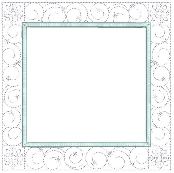 Swirls & Snowflakes Blank Quilt Block Border - Embroidery