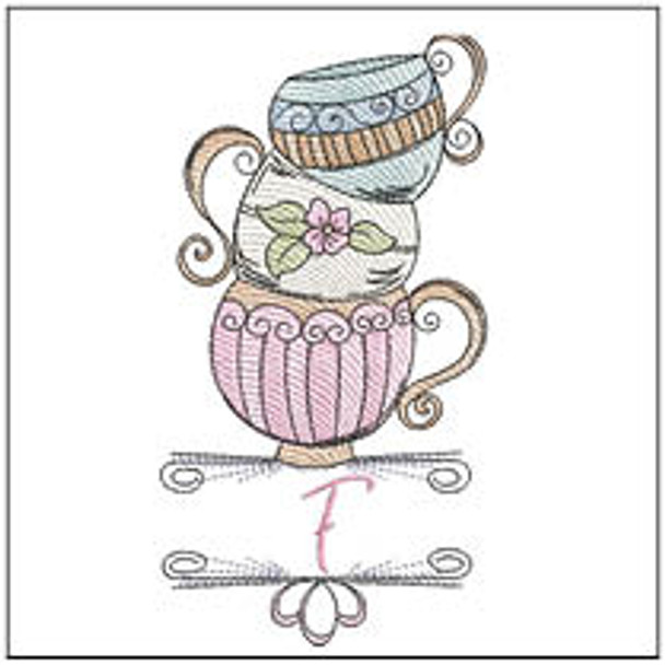 Teacups ABCs -F- Embroidery Designs & Patterns