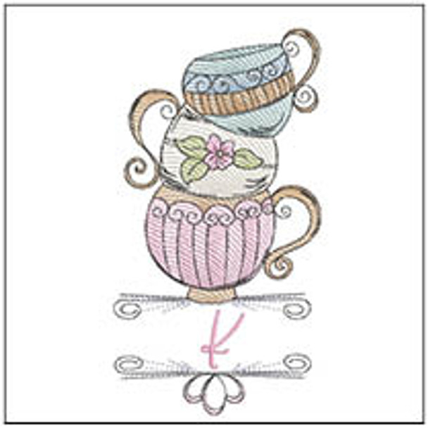 Teacups ABCs -K- Embroidery Designs & Patterns