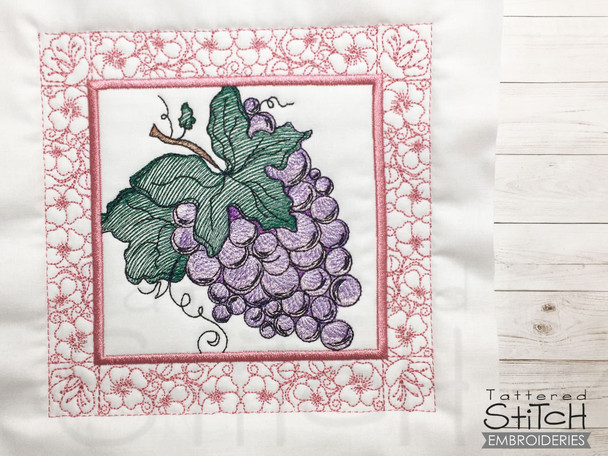 Grapes Quilt Block  - Machine Embroidery Designs Grapes Quilt Block  - Machine Embroidery Designs