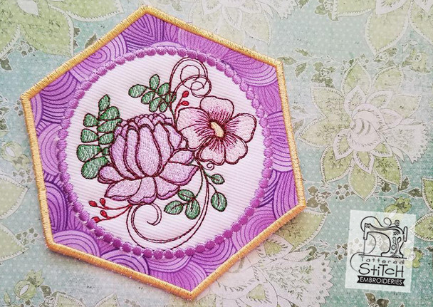 Dahlia Cluster Mug Rug-Coaster - Embroidery Designs