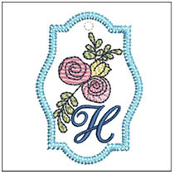 Rosebud ABCs Charm - H - Embroidery Designs & Patterns