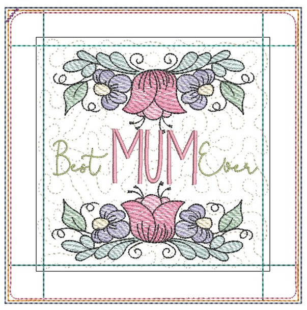 Best Mum Ever Pot Holder  - Embroidery Designs & Patterns