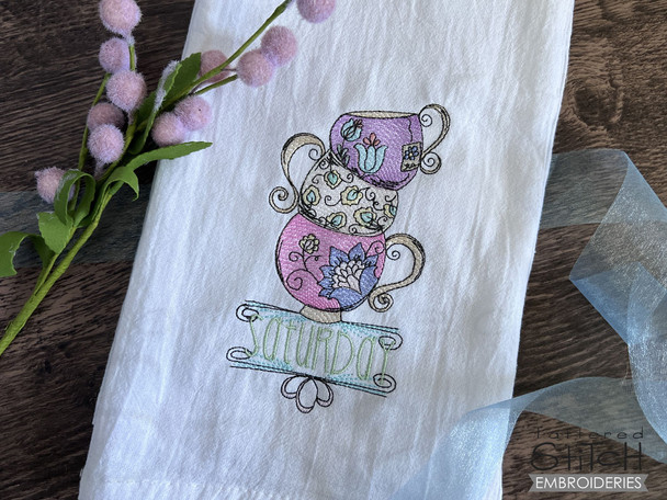 Saturday Teacups  - Embroidery Designs & Patterns