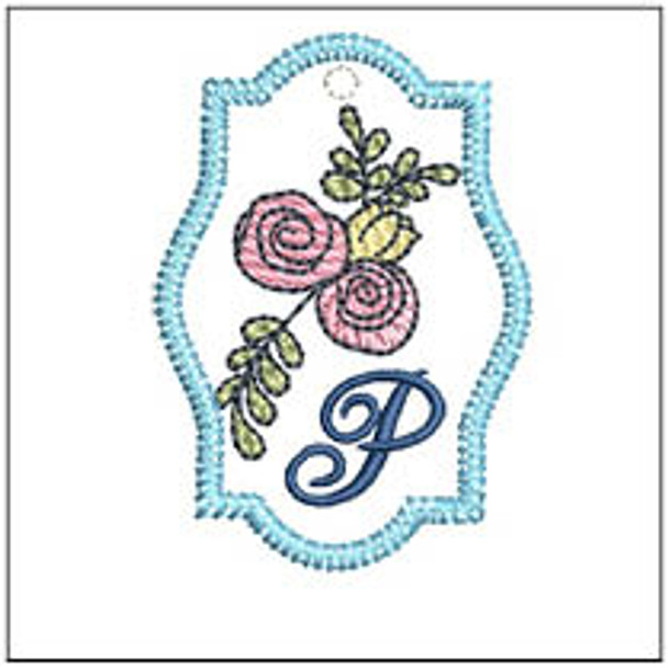 Rosebud ABCs Charm - P - Embroidery Designs & Patterns