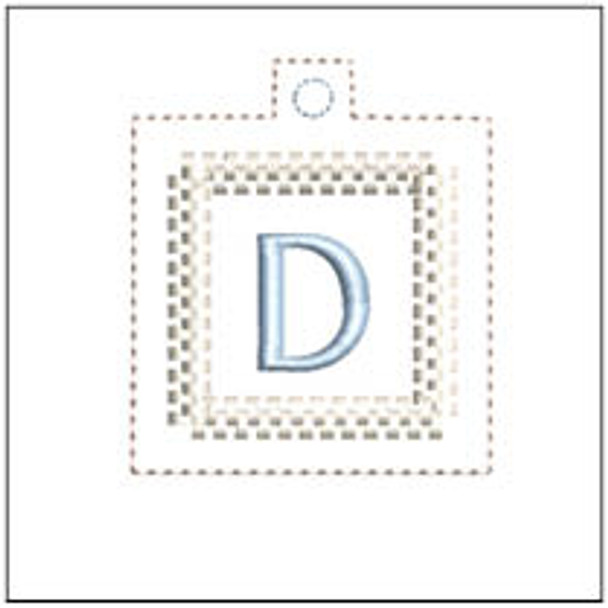 Square Medallion ABCs Charm - D - Embroidery Designs & Patterns